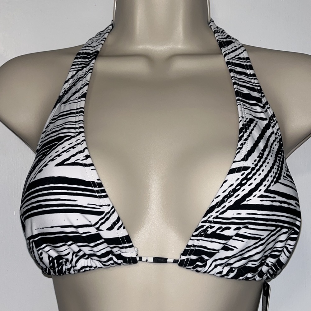 INGEAR Zebra Stripe Black & White Halter String Bikini Set Women’s Large L - Picture 3 of 10